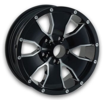 Ion Wheels 14 14x6 Black with Machined Face 5x114.3 +0mm 83.82mm