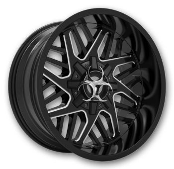 Toxic Off-Road Wheels LETHAL 20x9 Gloss Black Milled Spoke 8x165.1 +0mm 125.1mm